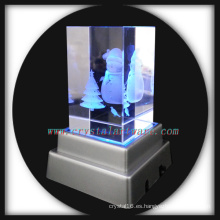 muñeco de nieve de cristal imagen personalizada con base led